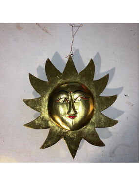 Unbranded Gold Sun Face Decor One Size